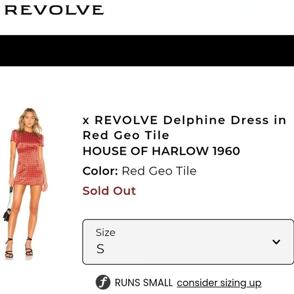 House of Harlow 1960 x Revolve Satin Red Geo Tile Delphine Mini Dress - Picture 14 of 16